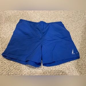 Mens Nautica swim trunks size large barely worn.